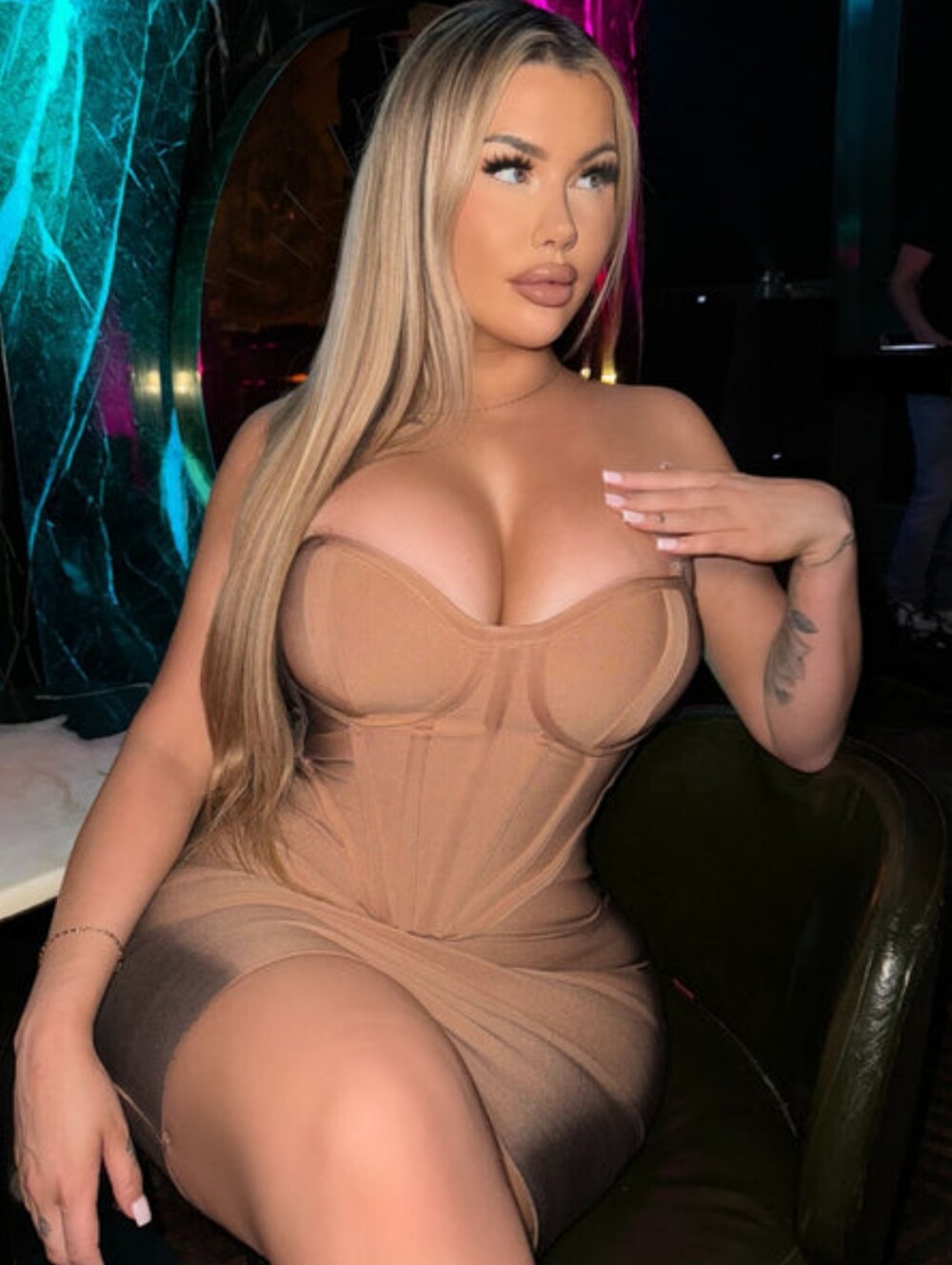 FASHION NOVA | Fade Away Bandage Mini Dress - Brown/combo - Picture 3 of 6